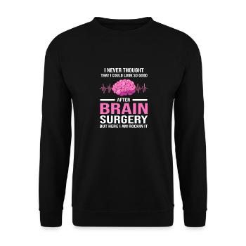 Hirntumor Tumor Gehirn Krebs-Überlebender - Unisex Pullover - Schwarz - Vorne - Alina (178cm) & Michal (187cm)