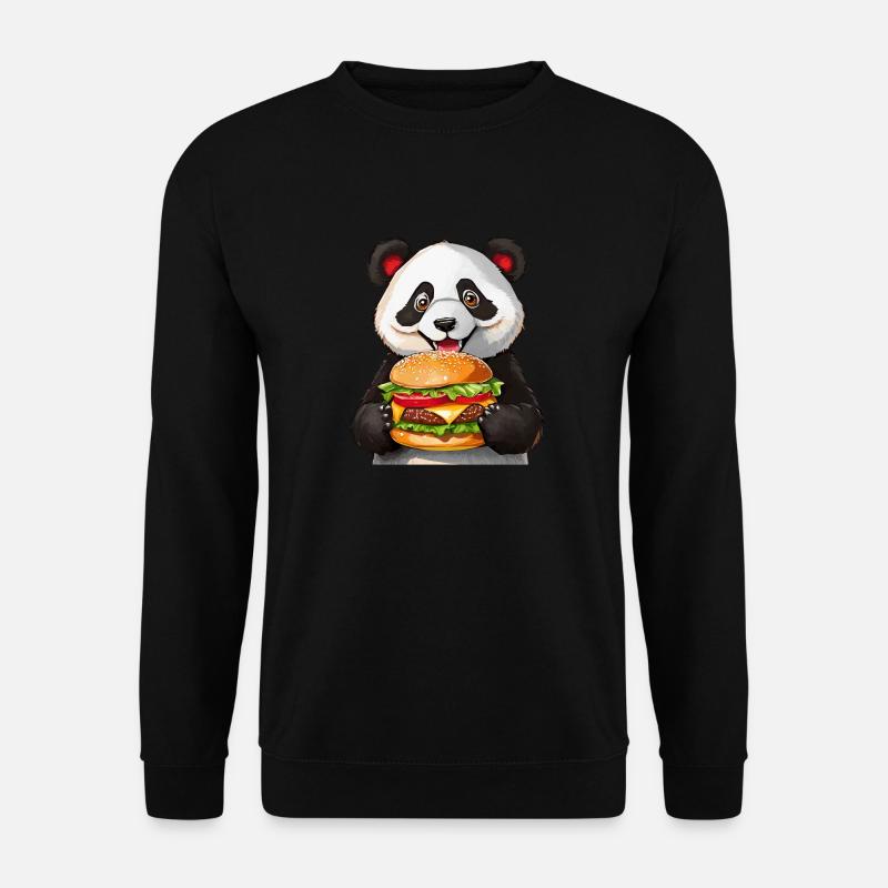 PANDA BEAR BURGER - Unisex Sweatshirt - black