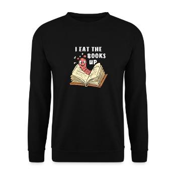 BUCH WURM JE MANGE LES LIVRES - Sweat-shirt Unisexe - noir - Devant - Alina (178cm) & Michal (187cm)