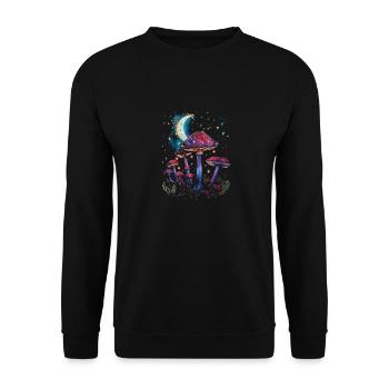 Mushroom Moon Phases Cottagecore Goblincore Fairycore - Unisex Sweatshirt - black - Front - Alina (178cm) & Michal (187cm)
