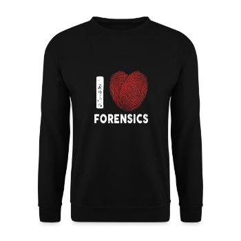 J’aime la criminalistique Scientifique Enquêteur - Sweat-shirt Unisexe - noir - Devant - Alina (178cm) & Michal (187cm)