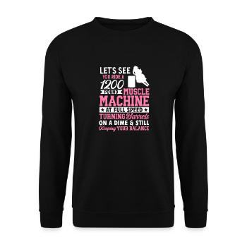Cheval de course de barils de rodéo - Sweat-shirt Unisexe - noir - Devant - Alina (178cm) & Michal (187cm)
