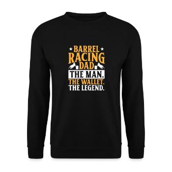 Cheval de course de barils de rodéo - Sweat-shirt Unisexe - noir - Devant - Alina (178cm) & Michal (187cm)