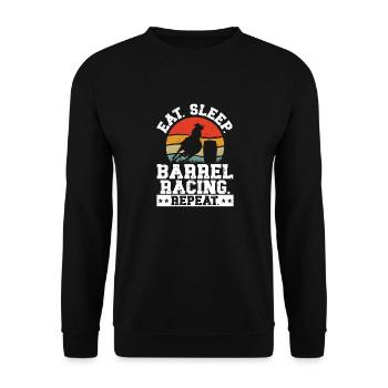 Cheval de course de barils de rodéo - Sweat-shirt Unisexe - noir - Devant - Alina (178cm) & Michal (187cm)