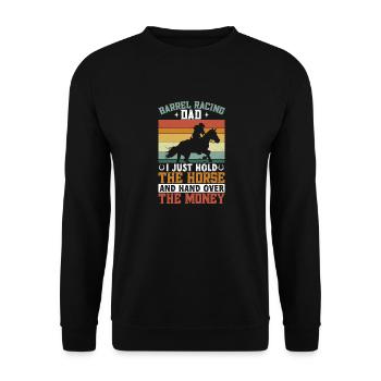 Rodeo Barrel Racing Pferd - Unisex Pullover - Schwarz - Vorne - Alina (178cm) & Michal (187cm)