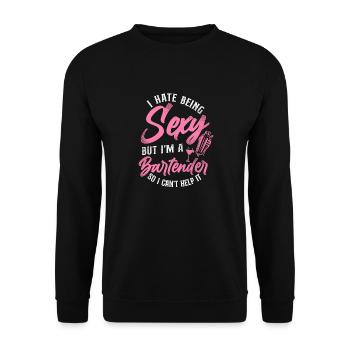 Barman mixologue Je déteste être - Sweat-shirt Unisexe - noir - Devant - Alina (178cm) & Michal (187cm)
