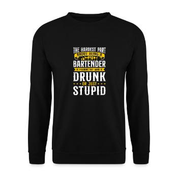 Bartender Mixologist The Hardest - Unisex Sweatshirt - black - Front - Alina (178cm) & Michal (187cm)