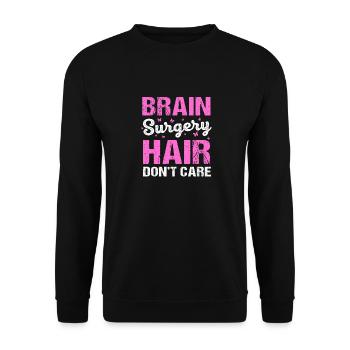 brain tumor tumor brain - Unisex Sweatshirt - black - Front - Alina (178cm) & Michal (187cm)