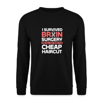 brain tumor tumor brain - Unisex Sweatshirt - black - Front - Alina (178cm) & Michal (187cm)