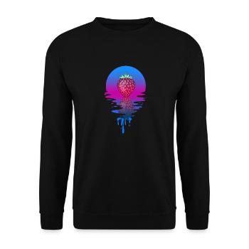 Sunset Strawberry - Unisex Pullover - Schwarz - Vorne - Alina (178cm) & Michal (187cm)