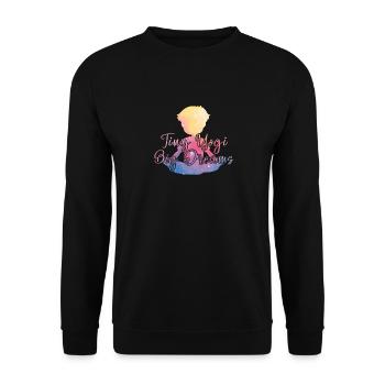 Tiny Yogi Big Dreams Méditation - Sweat-shirt Unisexe - noir - Devant - Alina (178cm) & Michal (187cm)