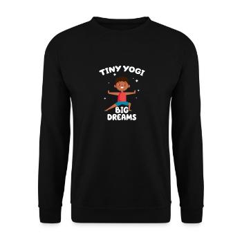 Tiny Yogi Big Dreams Méditation - Sweat-shirt Unisexe - noir - Devant - Alina (178cm) & Michal (187cm)