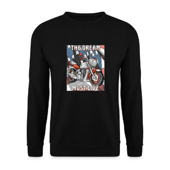 MOTORCYCLE THE DREAM MUST LIVE - Unisex Sweatshirt - black - Front - Alina (178cm) & Michal (187cm)
