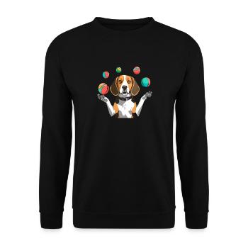 BEAGLE JOGLES - Unisex Sweatshirt - black - Front - Alina (178cm) & Michal (187cm)