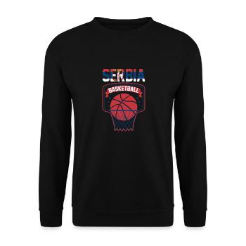 Serbien Basketball Serbia Basket Kosarka Srbija - Unisex Pullover - Schwarz - Vorne - Alina (178cm) & Michal (187cm)