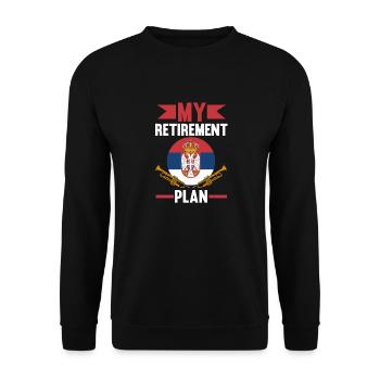 Serbien Flagge Srbija Truba Serbisches Musik - Unisex Pullover - Schwarz - Vorne - Alina (178cm) & Michal (187cm)