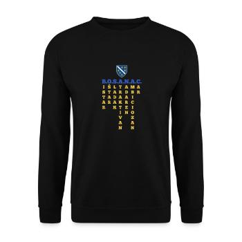 Bosnien Flagge Bosna Shirt – Perfektes Bosnische - Unisex Pullover - Schwarz - Vorne - Alina (178cm) & Michal (187cm)