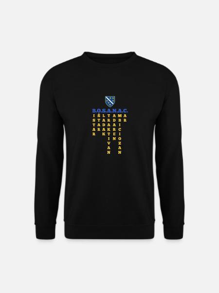 Bosnien Flagge Bosna Shirt – Perfektes Bosnische - Unisex Pullover - Schwarz