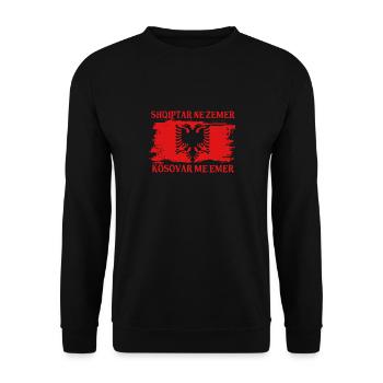Albania Jersey Kosovo Albanian Flag Eagle - Unisex Sweatshirt - black - Front - Alina (178cm) & Michal (187cm)