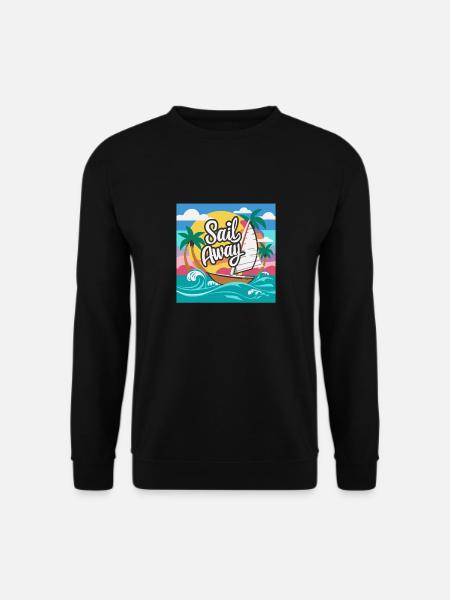 BOATS, SAIL AWAY - Unisex Sweatshirt - black