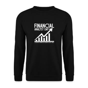 Happy Financial Analyst Day Crunching numbers - Unisex Sweatshirt - black - Front - Alina (178cm) & Michal (187cm)