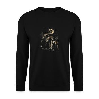 3 Raccoons Moon Howling Funny Illustration - Unisex Sweatshirt - black - Front - Alina (178cm) & Michal (187cm)