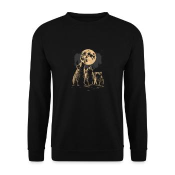 3 raton laveur lune hurlant mignon tête de raton laveur - Sweat-shirt Unisexe - noir - Devant - Alina (178cm) & Michal (187cm)