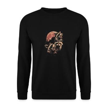 3 ratons laveurs lune hurlant mignon tête drôle - Sweat-shirt Unisexe - noir - Devant - Alina (178cm) & Michal (187cm)