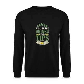 Bartender Mixologist Will Serve - Unisex Pullover - Schwarz - Vorne - Alina (178cm) & Michal (187cm)
