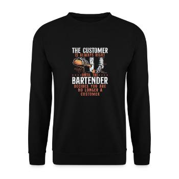 Barman Mixologue Le Client - Sweat-shirt Unisexe - noir - Devant - Alina (178cm) & Michal (187cm)
