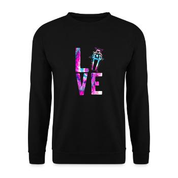 Bartender Mixologist Watercolor - Unisex Pullover - Schwarz - Vorne - Alina (178cm) & Michal (187cm)