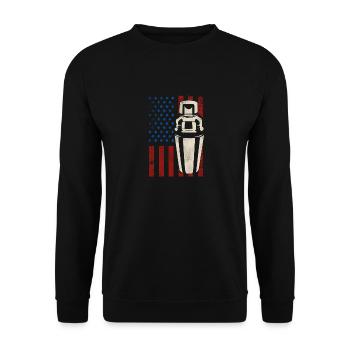 Barman Mixologue American Flag - Sweat-shirt Unisexe - noir - Devant - Alina (178cm) & Michal (187cm)