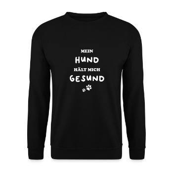 Mon chien me garde en bonne santé - Sweat-shirt Unisexe - noir - Devant - Alina (178cm) & Michal (187cm)