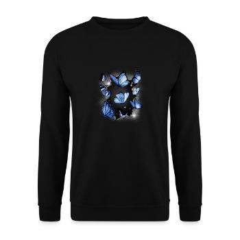 Butterflies Butterfly Insect Insects - Unisex Sweatshirt - black - Front - Alina (178cm) & Michal (187cm)