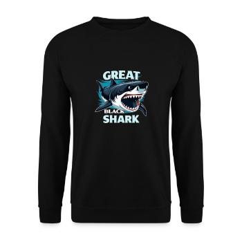 GROSSER SCHWARZHAI - Unisex Pullover - Schwarz - Vorne - Alina (178cm) & Michal (187cm)