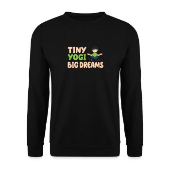 Tiny Yogi Big Dreams Méditation - Sweat-shirt Unisexe - noir - Devant - Alina (178cm) & Michal (187cm)