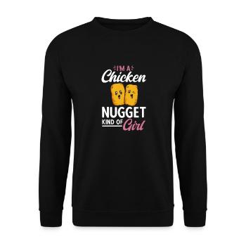 Nuggets de poulet Nuggets de poulet - Sweat-shirt Unisexe - noir - Devant - Alina (178cm) & Michal (187cm)