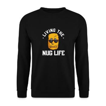 Chicken Nugget Liebhaber Chicken Nuggets - Unisex Pullover - Schwarz - Vorne - Alina (178cm) & Michal (187cm)