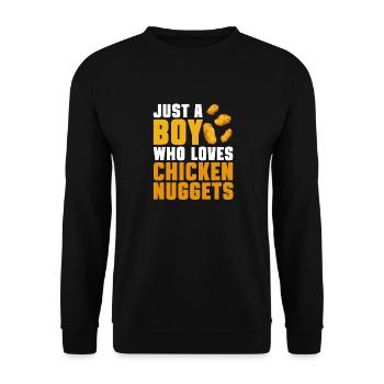 Chicken Nugget Liebhaber Chicken Nuggets - Unisex Pullover - Schwarz - Vorne - Alina (178cm) & Michal (187cm)