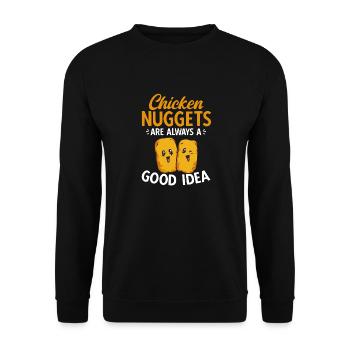Chicken Nugget Liebhaber Chicken Nuggets - Unisex Pullover - Schwarz - Vorne - Alina (178cm) & Michal (187cm)