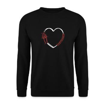 Bartender Mixologist Heart - Unisex Pullover - Schwarz - Vorne - Alina (178cm) & Michal (187cm)