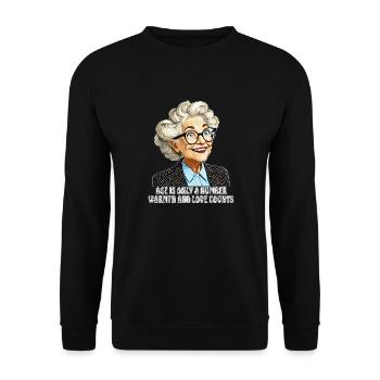 AGE IS ONLY A NUMBER WARMTH AND LOVE COUNTS - Unisex Sweatshirt - black - Front - Alina (178cm) & Michal (187cm)