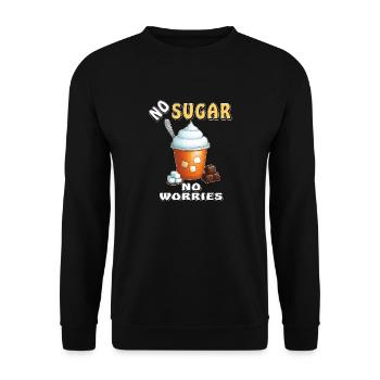 NO SUGAR NO WORRIES - Unisex Sweatshirt - black - Front - Alina (178cm) & Michal (187cm)