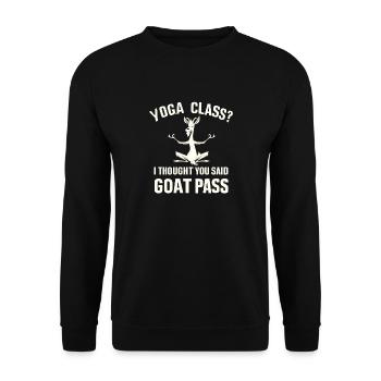 Yoga Class Or Goat Pass - Unisex Sweatshirt - black - Front - Alina (178cm) & Michal (187cm)