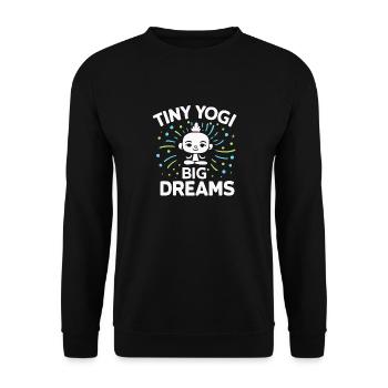 Tiny Yogi Big Dreams Méditation - Sweat-shirt Unisexe - noir - Devant - Alina (178cm) & Michal (187cm)