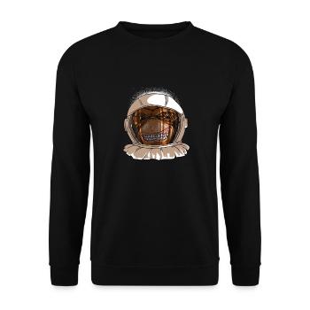 Astronaut Monkey Head Funny Smiling Space Monkey - Unisex Sweatshirt - black - Front - Alina (178cm) & Michal (187cm)