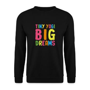 Tiny Yogi Big Dreams Méditation - Sweat-shirt Unisexe - noir - Devant - Alina (178cm) & Michal (187cm)