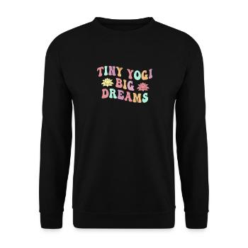 Tiny Yogi Big Dreams Méditation - Sweat-shirt Unisexe - noir - Devant - Alina (178cm) & Michal (187cm)