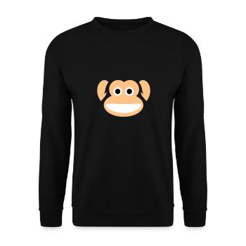 Cute Monkey Whole Face Ape Animal Primate Lover - Unisex Sweatshirt - black - Front - Alina (178cm) & Michal (187cm)