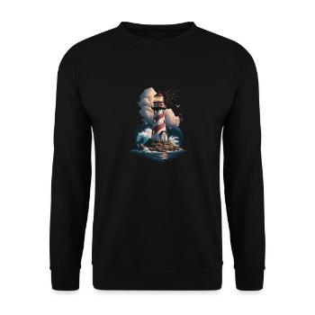 Leuchtturm Ostsee Nordsee - Unisex Pullover - Schwarz - Vorne - Alina (178cm) & Michal (187cm)